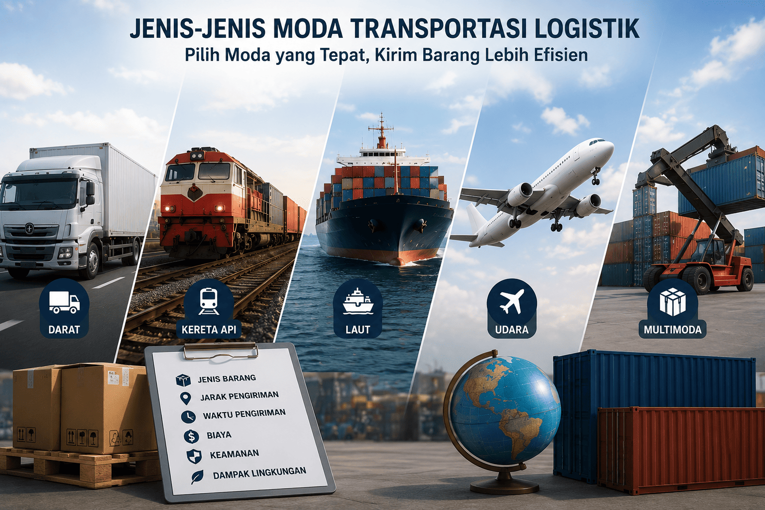 Jenis-jenis Moda Transportasi Logistik dan Cara Memilih yang Paling Sesuai untuk Bisnis